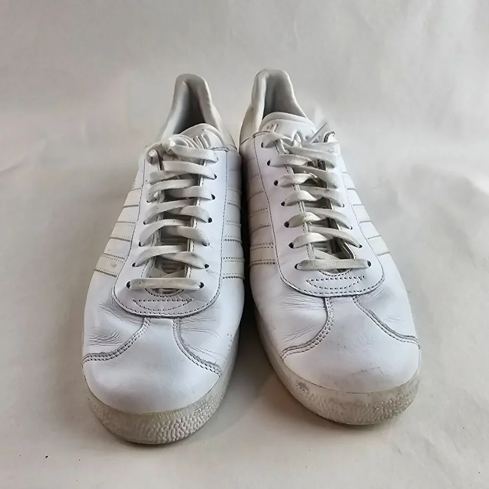 Adidas Originals Gazelle OG Triple White Men’s 10.5 Leather Sneakers BB5498